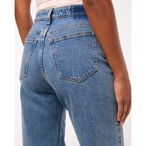 Abercrombie & Fitch Curve Love 90s Straight Ultra High Rise Jeans Blue Sz 28/6